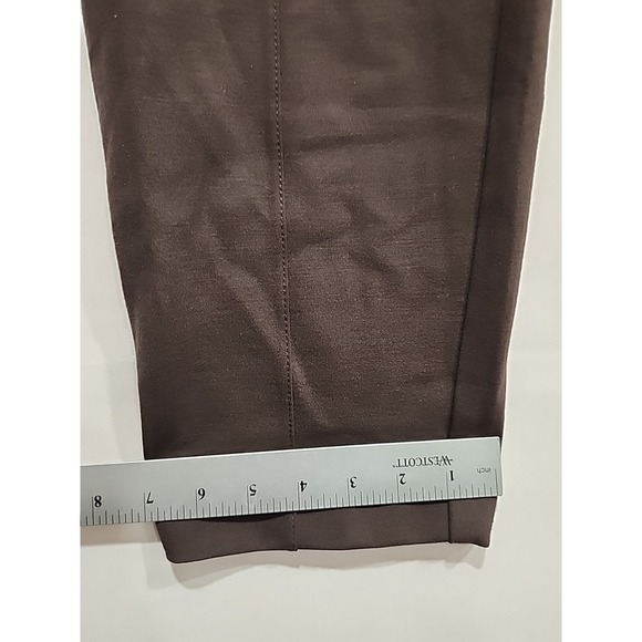J. Jill Ponte Slim Leg Pants Womens L Dark Brown 34‎ Waist 29 Inseam Pull On - Picture 4 of 7